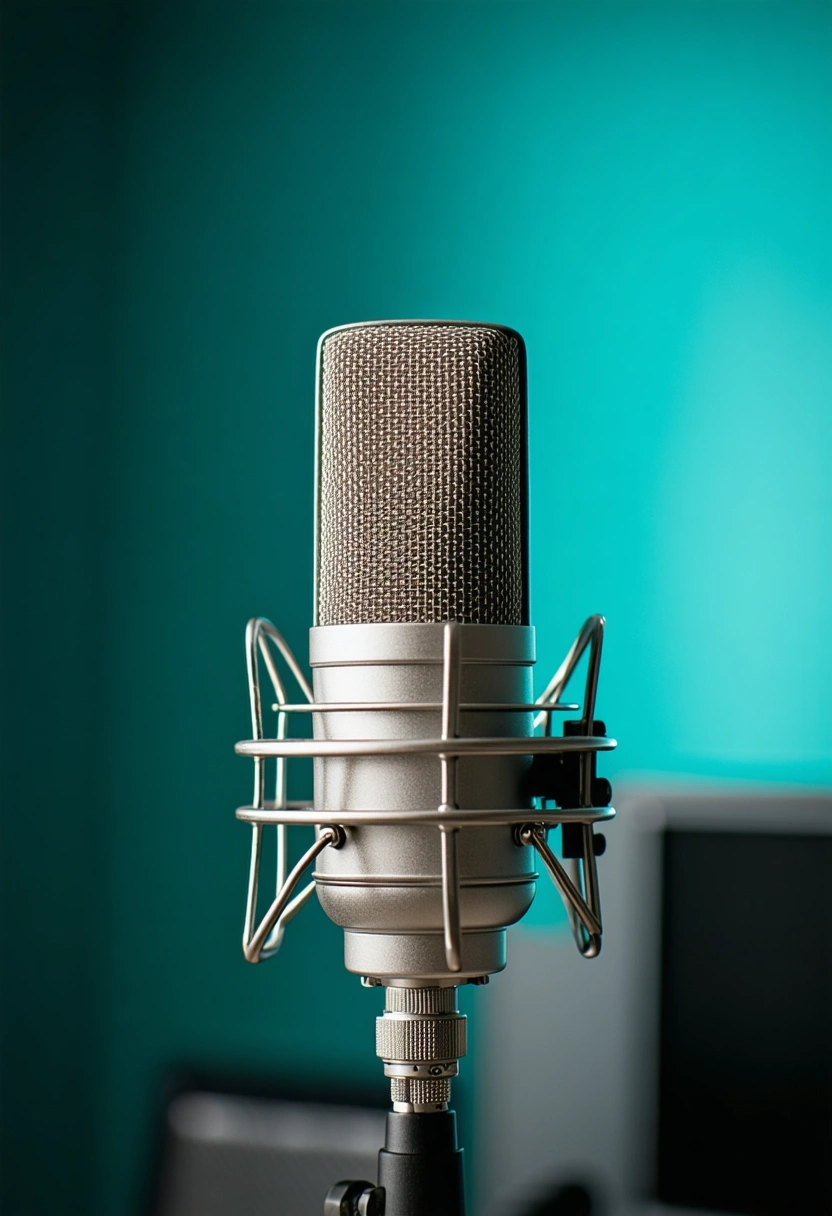 Professionelles Kondensatormikrofon im Studio-Setup